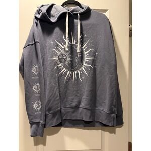 Grayson Threads Celestial Sun Moon Hoodie Blue Gray Embrace Your Magic Large
